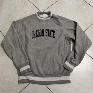 Oregon State Beavers Sweatshirt Mens S Champion Reverse Weave Gray Crewneck Y2K